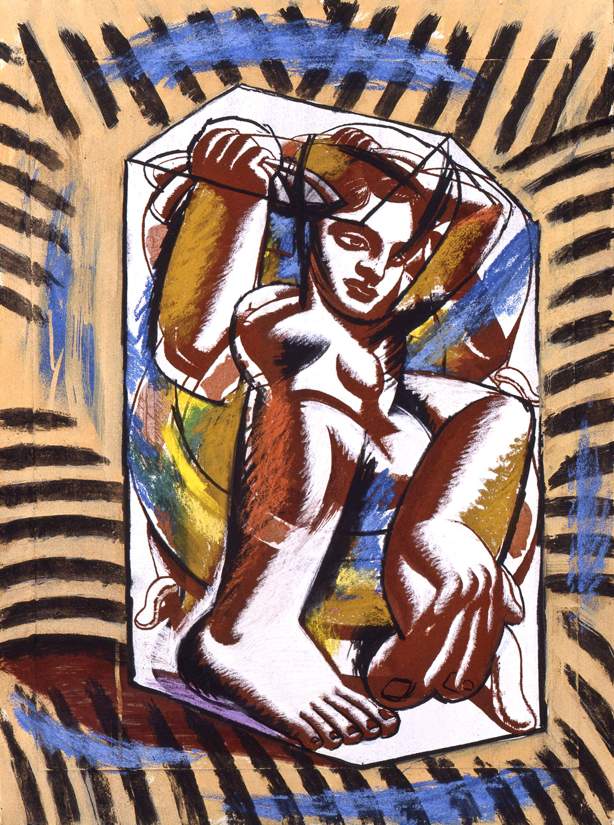 1993-house-in-a-field-1-casein-pastel-on-paper-56x75-5-cm